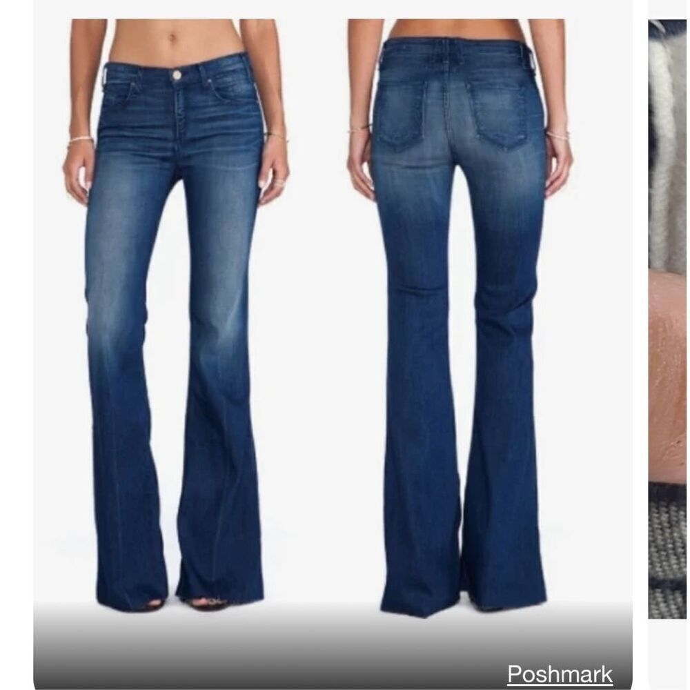 Anthropologie McGuire Majorella Flair Leg Raw Hem Jeans sz 25 EUC